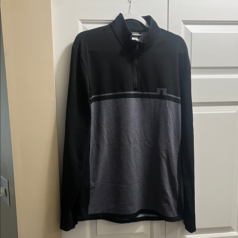 J Lindberg Black and Gray Quarter-Zip Pullover